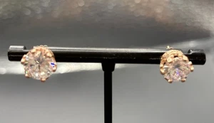 NOS JTV Rose Sterling Silver Bella Luce Stud Earrings Cubic Zirconia Y6 - Picture 1 of 10