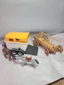 VINTAGE PLAYMOBIL Toys. Parts Of Farm Transport And Western Wagon. Please Read* - Picture 1 of 21