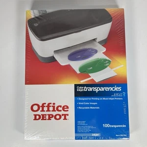 Office Depot 8 1/2" X 11" Color Inkjet Transparencies 100 SHeets NIP - Afbeelding 1 van 3