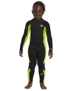 Billabong Kids 3/2mm Toddler Foil Long Sleeve Wetsuit - Fluro Lime - 4 Yrs - Picture 1 of 6