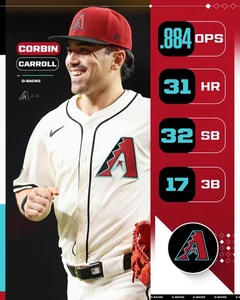 corbin carroll 8x10 photo Arizona Diamondbacks 2025 season stats - Picture 1 of 1