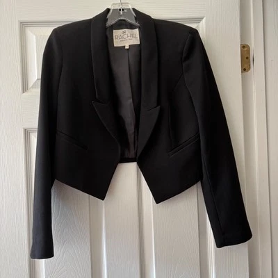 Rachel Roy Womens Black Cropped Blazer Size 4 - Image 1 of 4