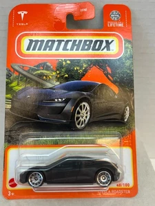 Neu in Verpackung 2024 Matchbox Mainline Tesla Roadster 48/100 mattschwarz - Bild 1 von 4