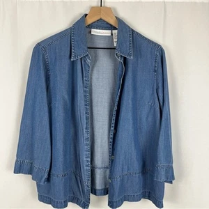 Vintage First Issue Women's Tencel and Cotton Denim Shirt Jacket Shacket Blue LG - Picture 1 of 9