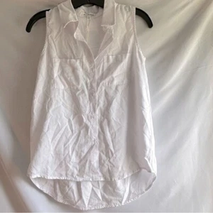 Workshop Republic Clothing Women's Button Down Shirt With Chest Pocket white NWT - Picture 1 of 6