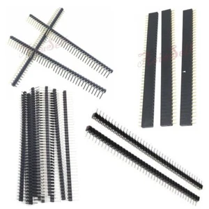Cabezal de paso recto ángulo recto 2 piezas 40 pines 1x40 fila única hembra macho 2,54 mm - Imagen 1 de 7