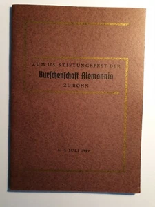 Burschenschaft Alemannia Bonn - 1949 - 105. Stiftungsfest - Heft / Studentika - Bild 1 von 1
