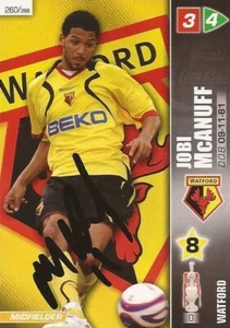 JOBI McANUFF SIGNED WATFORD 2008 PANINI CHAMPIONSHIP TRADING CARD+COA - Picture 1 of 1
