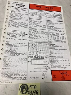 Scheda Tecnica Automobile Audi 100CD 100 CD Edizione 1985 RTA - Immagine 1 di 3