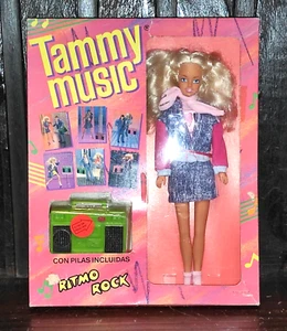 VINTAGE VERY RARE TAMMY MUSIC RITMO ROCK DOLL ARGENTINA BARBIE SIZE NIB - Picture 1 of 11