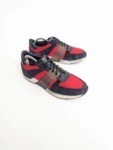 PORSCHE DESIGN London S2 Nylon Suede Runners Sneakers - Black Red - US 10.5 - Picture 1 of 12