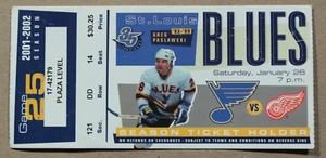 St. Louis Blues Detroit Red Wings 1/26/02 Ticket Stub Brett Hull Hat Trick NHL - Picture 1 of 3