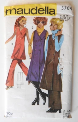 Maudella 5704 sewing pattern Overdress  Tunic Trousers Sz 16 UNCUT FF vintage - Image 1 of 2