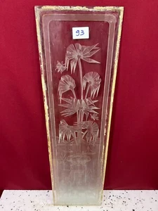 ANTIKE GLASSCHEIBE ART DECO ORIGINAL UM 1920 SEE BOOTE BLUMEN 27,9x99cm - Bild 1 von 8