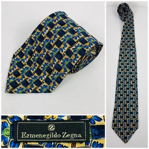 Ermenegildo Zegna Tie Disegno Esclusivo Flowers Multicolor 100% Silk Made Italy - Picture 1 of 9