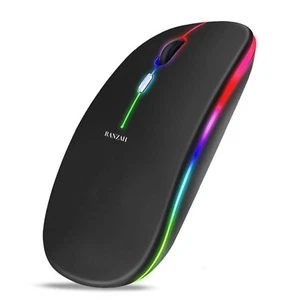 Ranzah Wireless Mouse, LED Mouse Rechargeable &Noiseless Bluetooth Mouse,2.4G - Picture 1 of 5