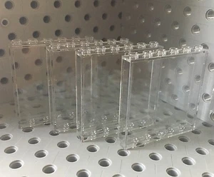 Lego Windows 1x6x5 Trans Clear Wall Panel Window Element House Door Lot Of 4 - Picture 1 of 3