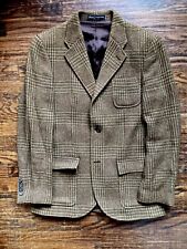 Polo Ralph Lauren Olive Glenn Plaid Burgundy Tweed Sportscoat Boys Size 18 36R