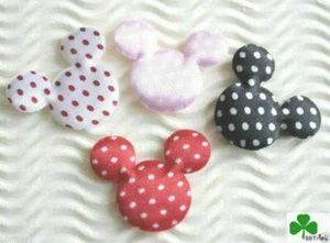 80 pcs x 1" Padded Satin Polka Dot Mickey Mouse Appliques for Valentine's ST14 - Bild 1 von 6