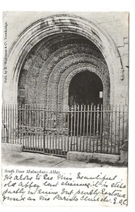 786 Duplex Tetbury to Lynton(?) 1904 view of Malmesbury Abbey, South Door - Picture 1 of 2