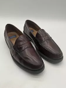 Nunn Bush Penny Loafer Shoes Mens Size 10M Burgundy Leather Slip On 85538-05 - Picture 1 of 20