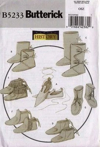 Butterick B5233 PATRÓN DE COSTURA UNISEX Período Histórico Botas Calzado TALLA XXS-XL - Imagen 1 de 3