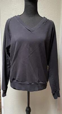 Sudadera Ella Moss Negra Vintage Lavada Para Mujer Talla M Adornada Tachonada Joya Foto 1 de 4
