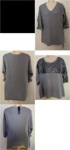 2 DKNY Jeans & APT 9 Gray Pullover Sweater Sequins Size XL - Picture 1 of 5