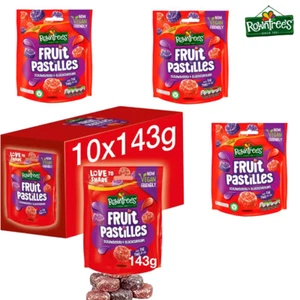 Rowntrees Fruit Pastilles Strawberry & Blackcurrant SharingPouch 143g Kids Gift - Picture 1 of 5