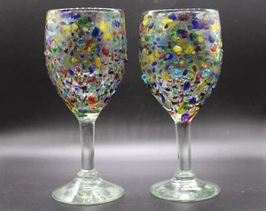 Konfetti Glas Weingläser - 2er Set mundgeblasen  - Bild 1 von 6
