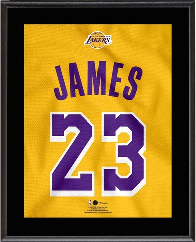 LeBron James Los Angeles Lakers 10.5" x 13" #23 Gold Jersey Sublimated Plaque Cover