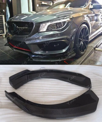 Divisor de labios de parachoques delantero de fibra de carbono real para Benz W117 CLA250 CLA45 AMG 13-16 Foto 1 de 4