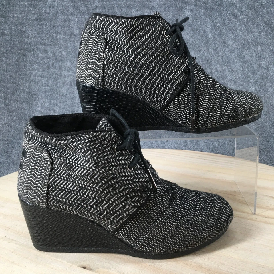 Toms Botas Mujer 8 Espiga Desierto Tacones de Cuña Botines Tela Gris Foto 1 de 4