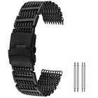 20 22 24mm Stainless Steel Watch Bracelet Strap Band FOLDING CLASP with Safety