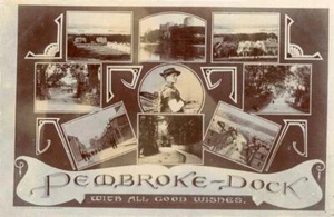 REAL PHOTO MULTIVIEW POSTCARD OF PEMBROKE DOCK, PEMBROKESHIRE, WALES BY SJ ALLEN - Picture 1 of 2