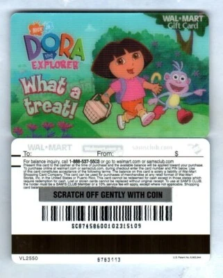 WALMART Dora the Explorer ( 2005 ) Lenticular Gift Card ( $0 ) - Image 1 of 2