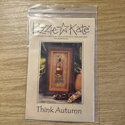 Lizzie Kate Think Autumn Cross Stitch Pattern Leaflet #118 - Image 1 of 4