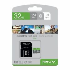 PNY Elite 32GB 64GB 128GB Micro SD SDXC Memory Card A1 UHS-I U1 100MBS + Adapter