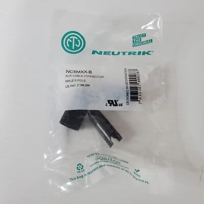 Conector macho Neutrik NC5MXX-B 5 pines XLR negro con contactos dorados nuevo Foto 1 de 4