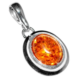 1.77g Authentic Baltic Amber 925 Sterling Silver Pendant Jewelry N-A1883A - Picture 1 of 1