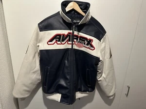 avirex lederjacke Size M Vintage Retro Leather Jacket - Picture 1 of 16