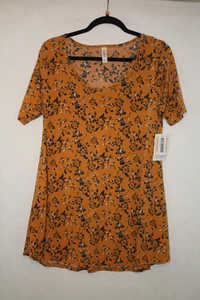 NWT LuLaRoe Perfect T Shirt Sz S Burnt Orange Floral USA Made - Picture 1 of 4