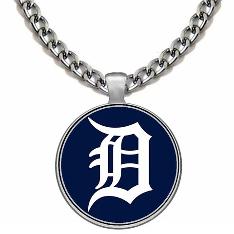 Large Detroit Tigers Stainless Steel Chain Link Pendant Necklace Free Ship D5 Cover