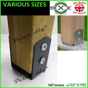 GRAFITO Atornillado BASE POSTE SOPORTE Valla Base Pie Soporte PÉRGOLA 45-101 mm - Imagen 1 de 11