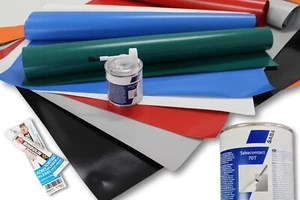 PVC Flicken LKW Planen Reparatur Set Flicken Plus Kleber verschiedene Größen - Bild 1 von 27