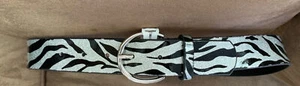 JUSTICE BELT SIZE L REG 16 ZEBRA SHIMMERING SILVER SUPER CUTE!! - Picture 1 of 4