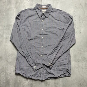 Vtg FOSSIL Shirt Mens Large Blue White Stripe CLASSIC FIT Casual Long Sleeve - Picture 1 of 9