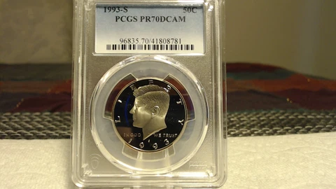 1993 S Kennedy CLAD Half Dollar JFK Proof PCGS PR70DCAM Deep Cameo Blue 50c Cover
