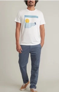 Marine Layer Men's Signature Crew Graphic Ski Tee Natural M/L NWT - Picture 1 of 5