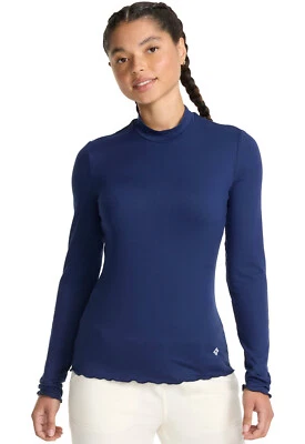 Blusa Médica Azul Marino Med Couture Capas Borde Lechuga Cuello Simulado MC708 AZUL MARINO Foto 1 de 4